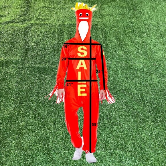 Tipsy Elves Air Dancer Tube Man Outfit Jumpsuit Halloween Costume Size S NWT - Picture 2 of 15